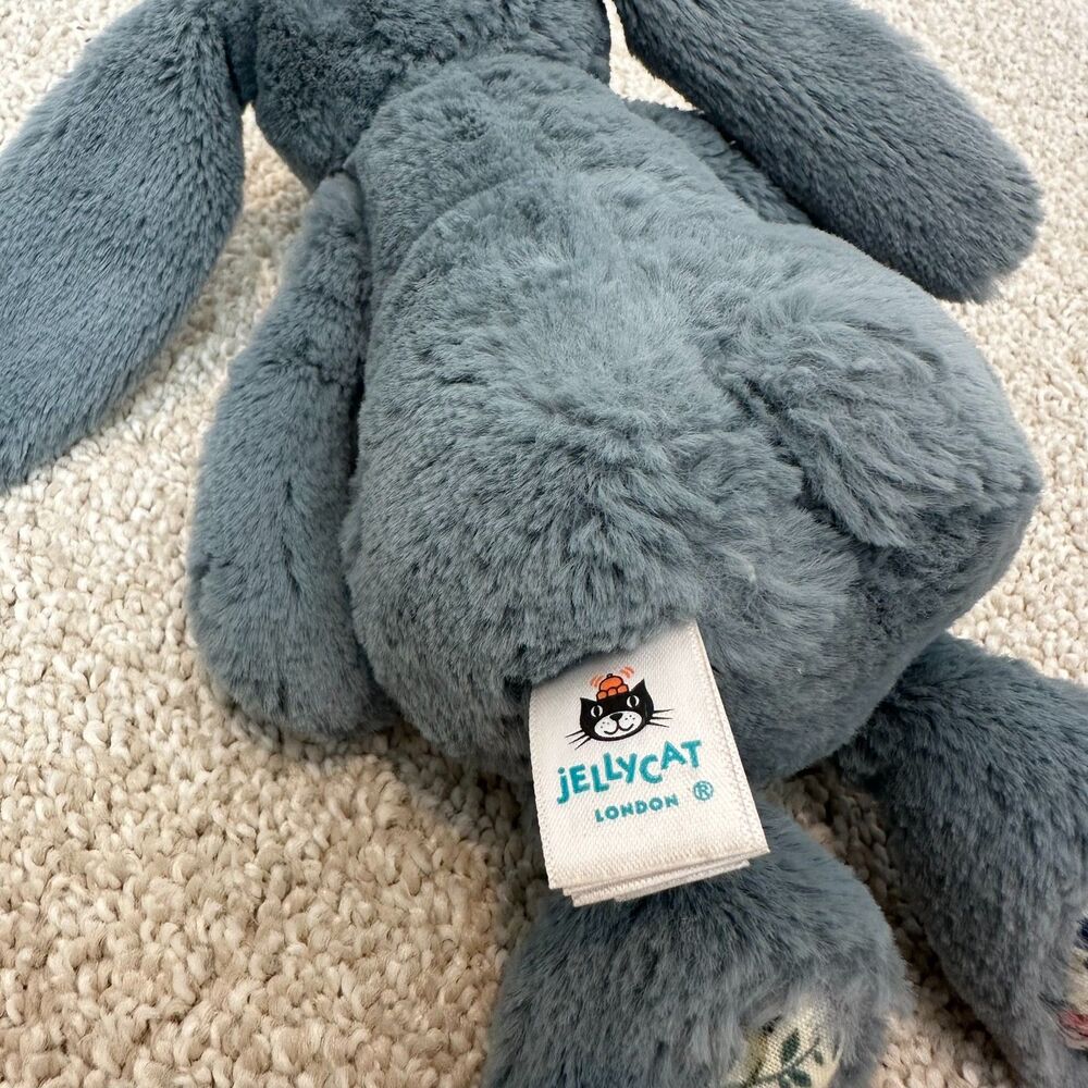 Jellycat Blossom Dusky Blue Bunny Small 7" - Picture 4 of 5